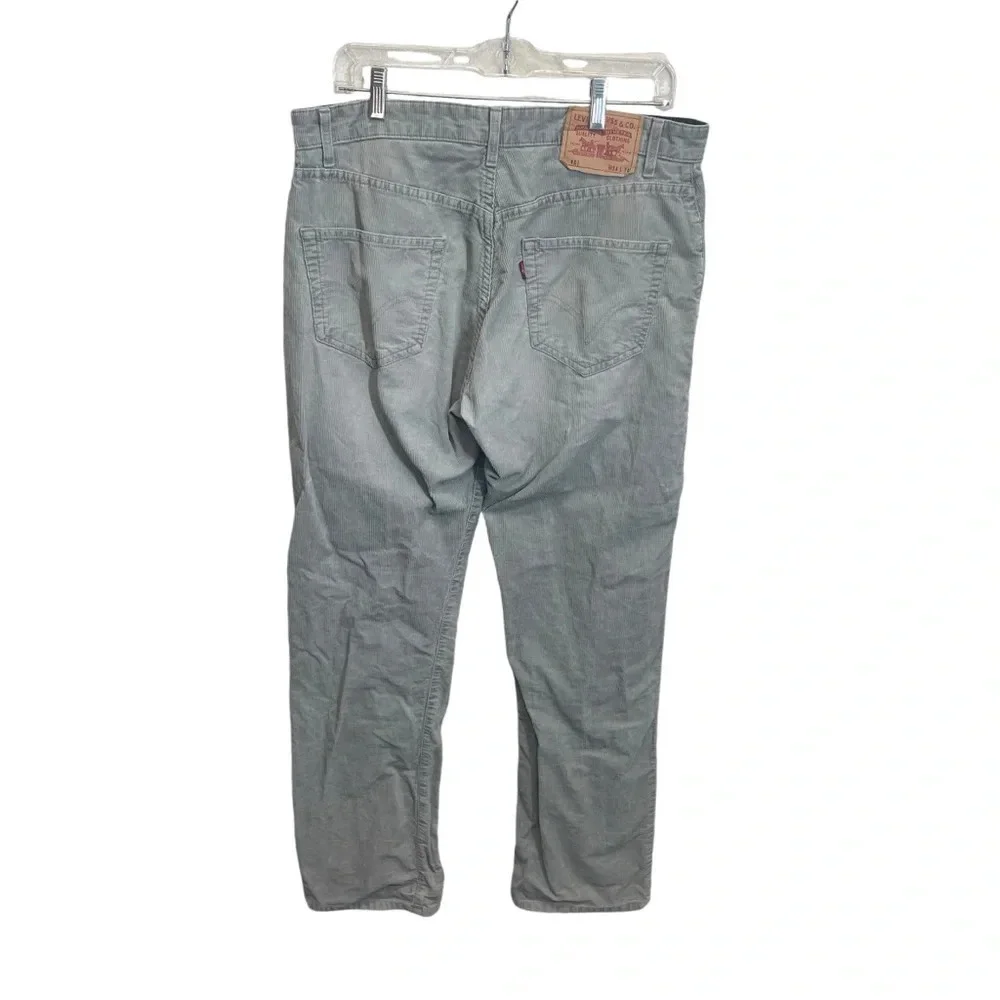 Levi’s 401 men’s corduroy jeans vintage gray casual straight leg buttonfly sz 34